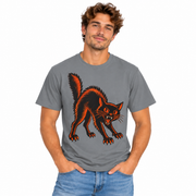 Vintage Black Cat Halloween shirt for men, worn