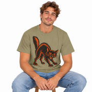 Vintage Black Cat Halloween shirt for men, worn