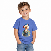Silly goose design on a toddler boys' shirt