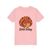 Sister Turkey matching Thanksgiving design on a kids shirt
