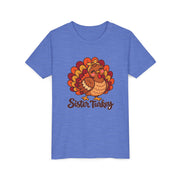 Sister Turkey matching Thanksgiving design on a kids shirt