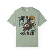Born for the Rodeo vintage bull rider print on a Bay women's shirt