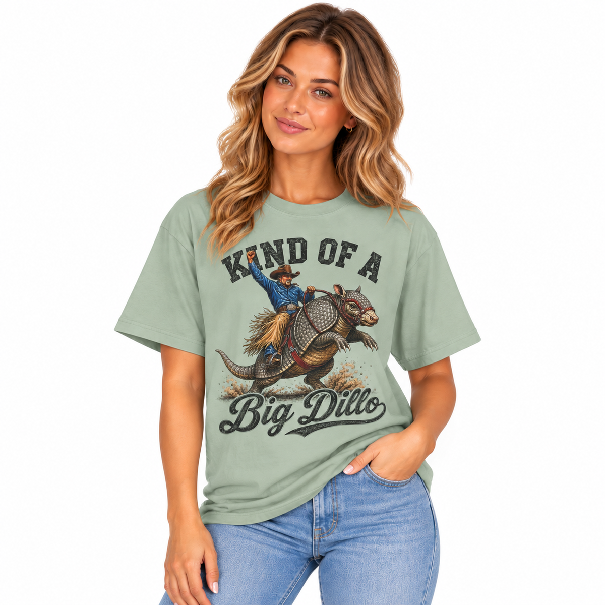 Women's Kind of a Big Dillo Shirt styled in a lifestyle photo