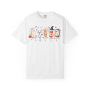 Spooky nurse illustration on a White women's halloween shirt