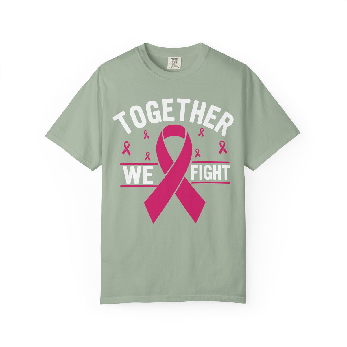 Together We Fight pink ribbon print on a Bay women's shirt
